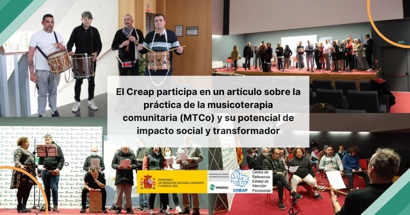 El Creap participa en un artículo sobre la práctica de la musicoterapia comunitaria (MTCo) y su potencial de impacto social y transformador