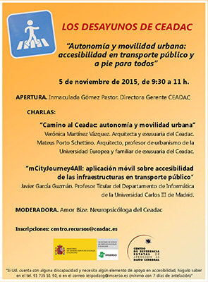 Cartel desayuno movilidad.