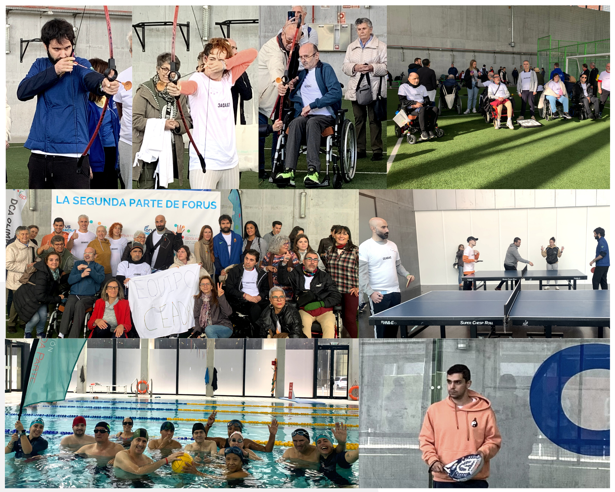 Collage Personas usuarias participando en las distintas modalidades de las olimpiadas. collage.