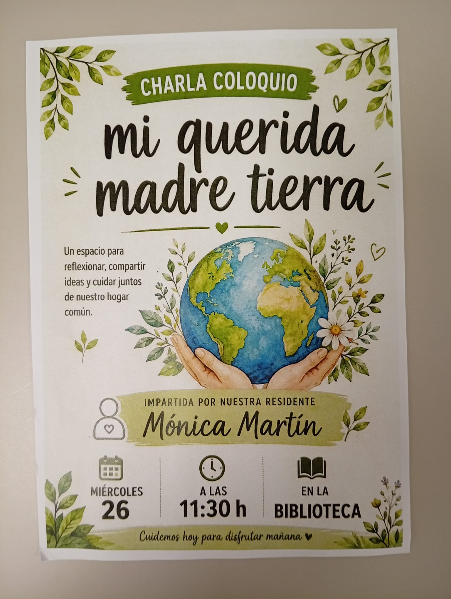 Cartel de la charla coloquio en el CAMF.
